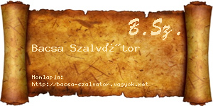 Bacsa Szalvátor névjegykártya